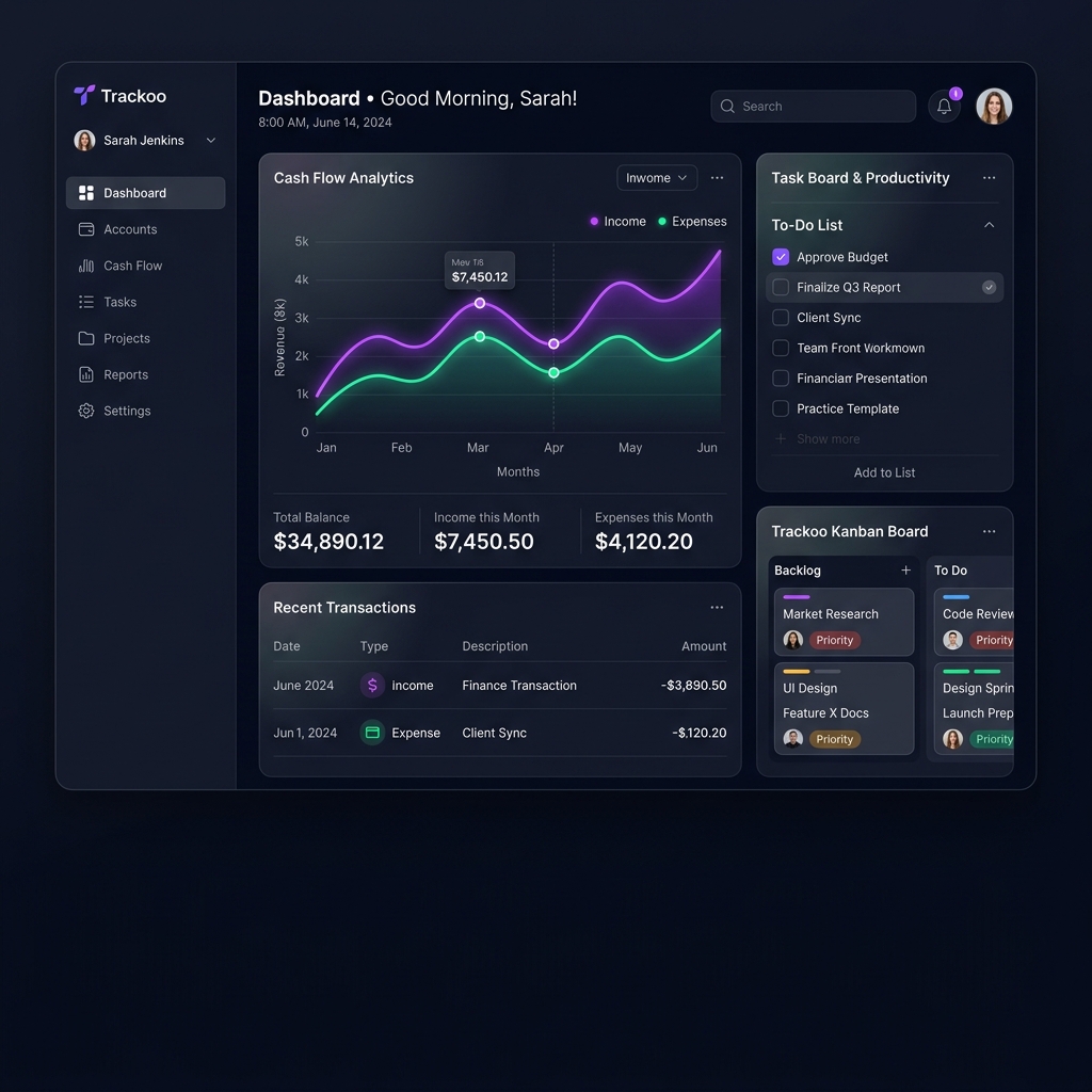 Trackoo Dashboard Mockup